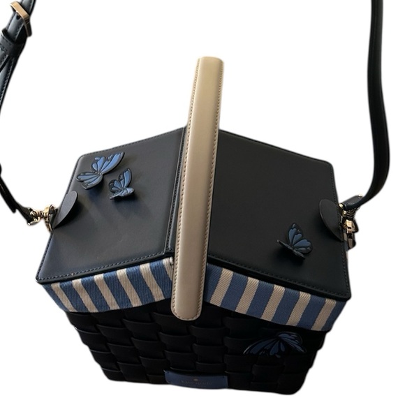 Kate Spade Navy Blue Woven Crossbody Bag - Picture 4 of 6